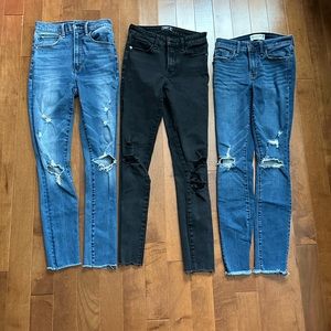 3 pair Abercrombie & Fitch jeans. Size 25/0. Very good condition. Super skinny